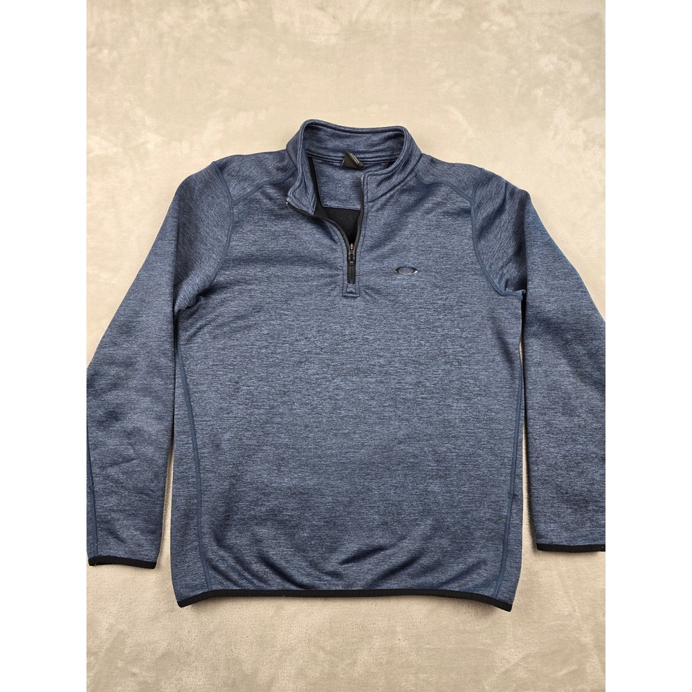 Oakley 1/4 Zip Pullover‎ Sweater Mens Medium Blue Fleece 461728 Activewear Golf